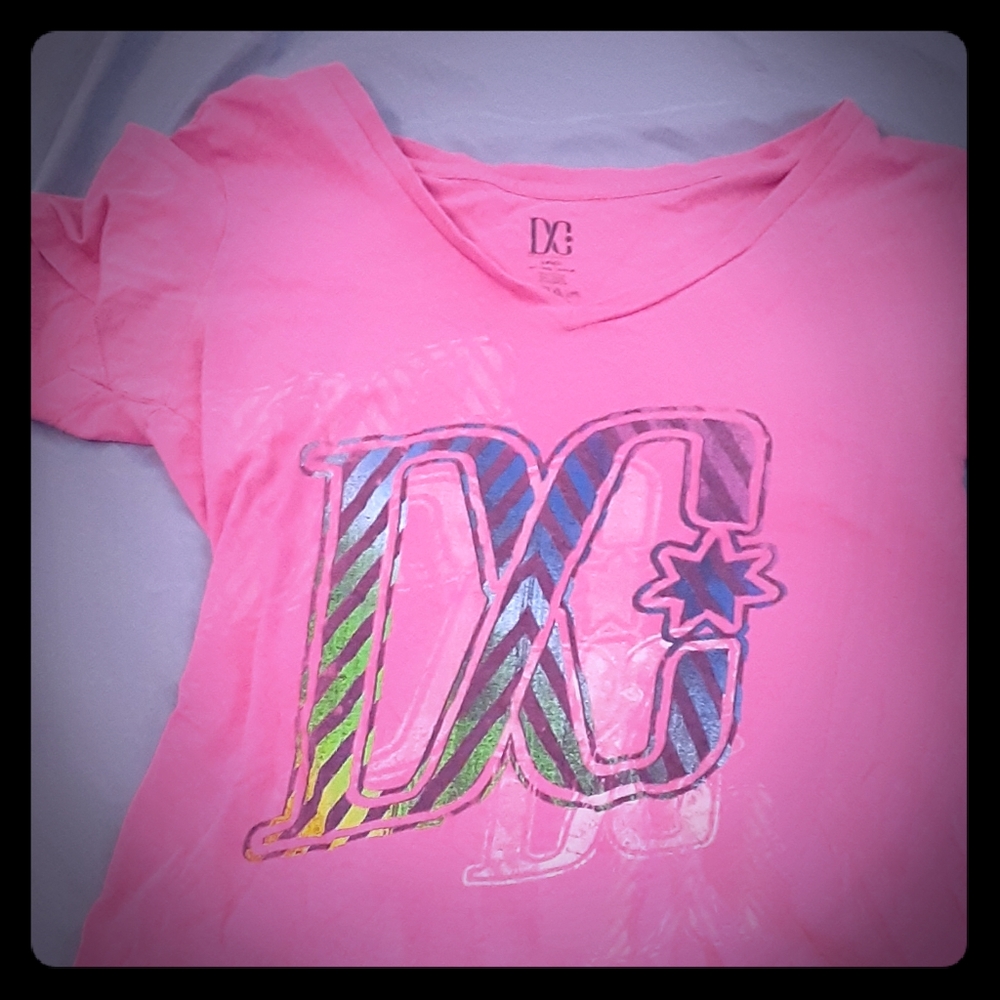 DC pink shirt